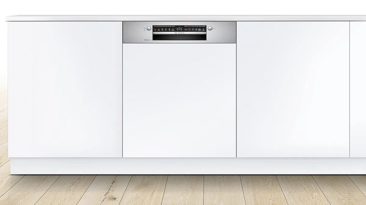 Bosch SMI4HTS35E Serie 4 Smarter Geschirrspüler integriert, 60 cm breit, Besteckkorb, Silence Programm besonders leise, Extra Trocknen auf Knopfdruck, AquaStop Schutz gegen Wasserschäden