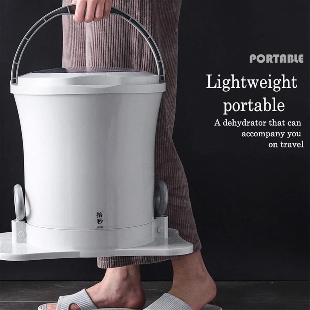 Manuelle Mini-Waschmaschine mit Handzug, nur Schleudertrockner, tragbare Öko-Wring-Kleidung, Kleiner Schleudertrockner, einfache Verwendung, geeignet für Camping-Apartments, Schlafsäle, blau