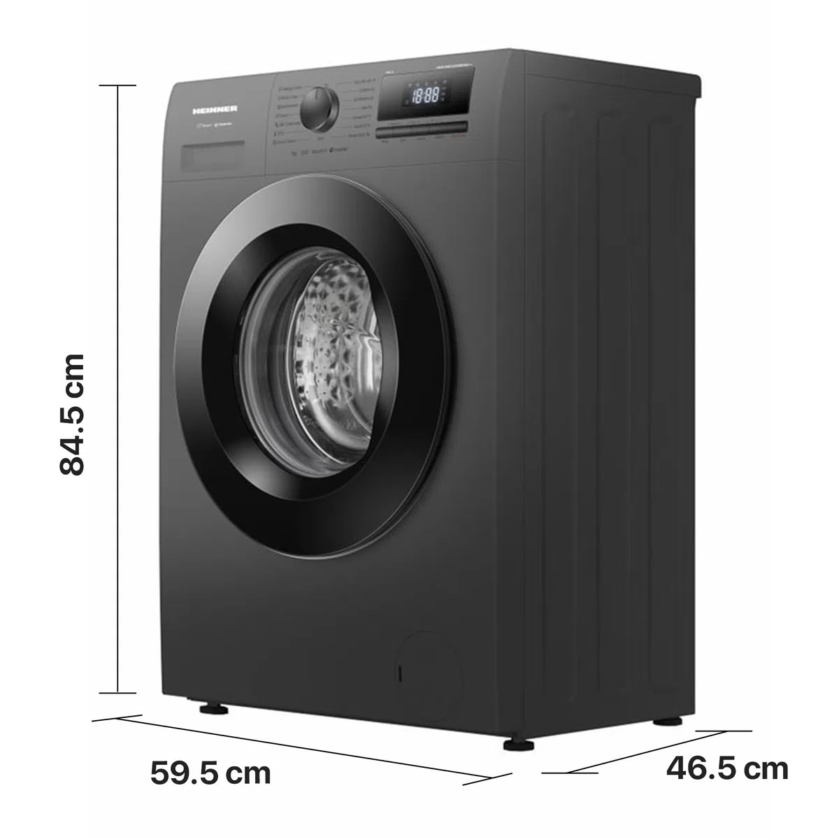 HWM-HME712IVSMTGA+++ Slim Waschmaschine – 7 kg – 1200 U/min – Energieklasse A – Inverter-Motor – 15 Programme – Dampfprogramme – LED-Display – Titan-Grau