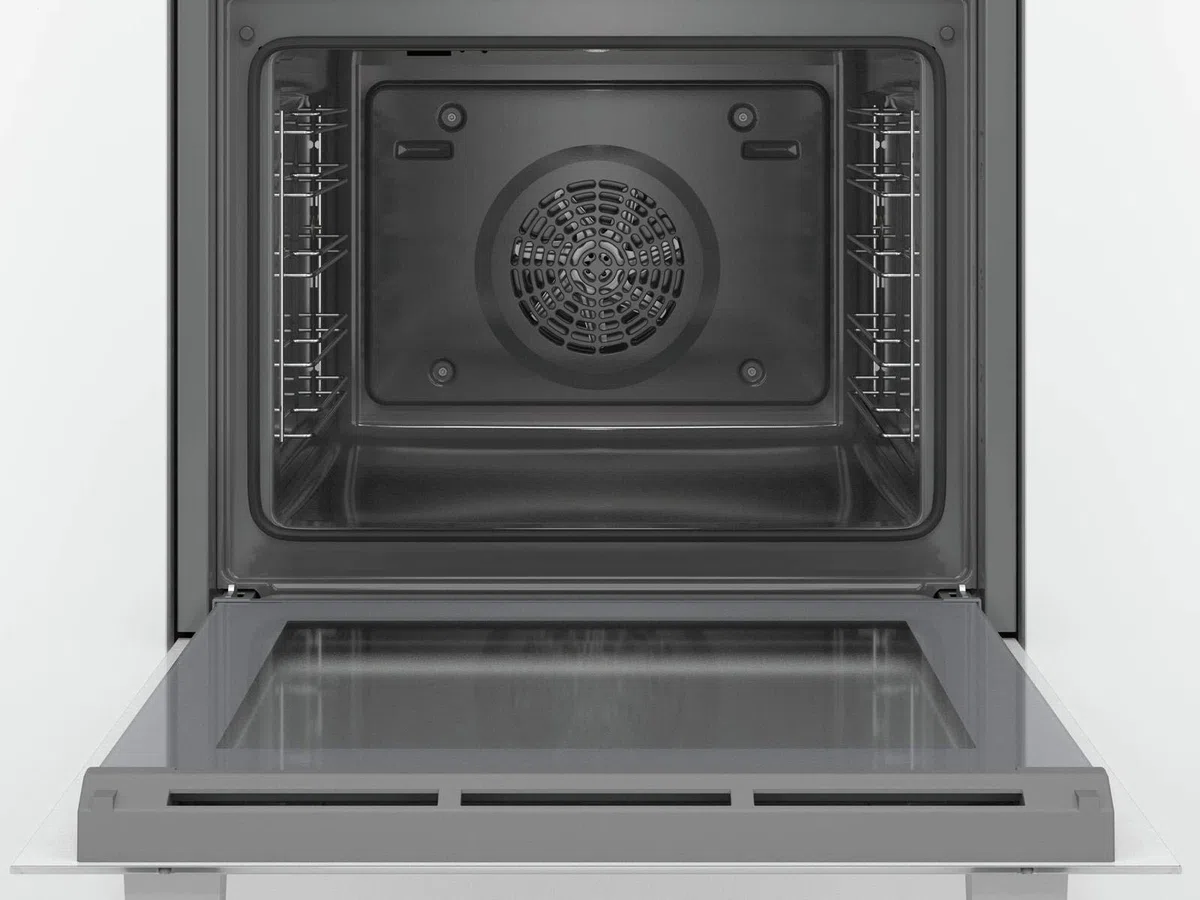 Bosch HND411LW61 Herd-Glaskeramik-Kochfeld-Kombination (herdgesteuert), 59,4 cm breit, 3D Heißluft Backen auf 3 Ebenen, LED-Display-Steuerung, Versenkknebel, Bräterzone für großes Kochgeschirr