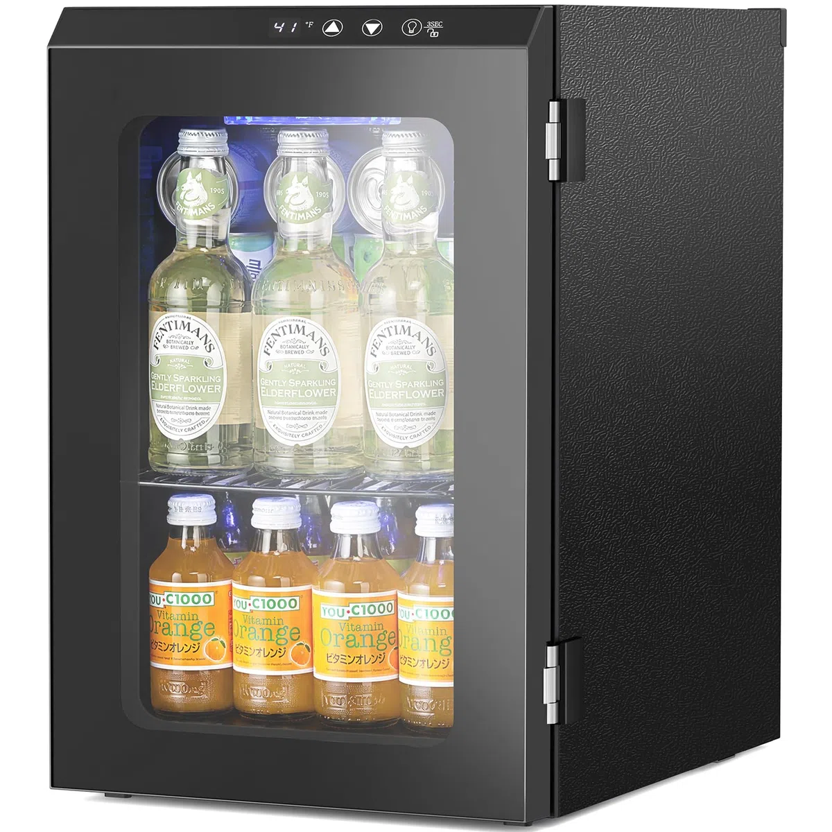 Antarctic Star - 18L Getränkekühler 24 Dosen Mini Kühlschrank mit Leisem Kompressor LED Licht Nicht Unterputz Mini Kühlschrank mit Elektronischer Temperaturregelung für Zuhause