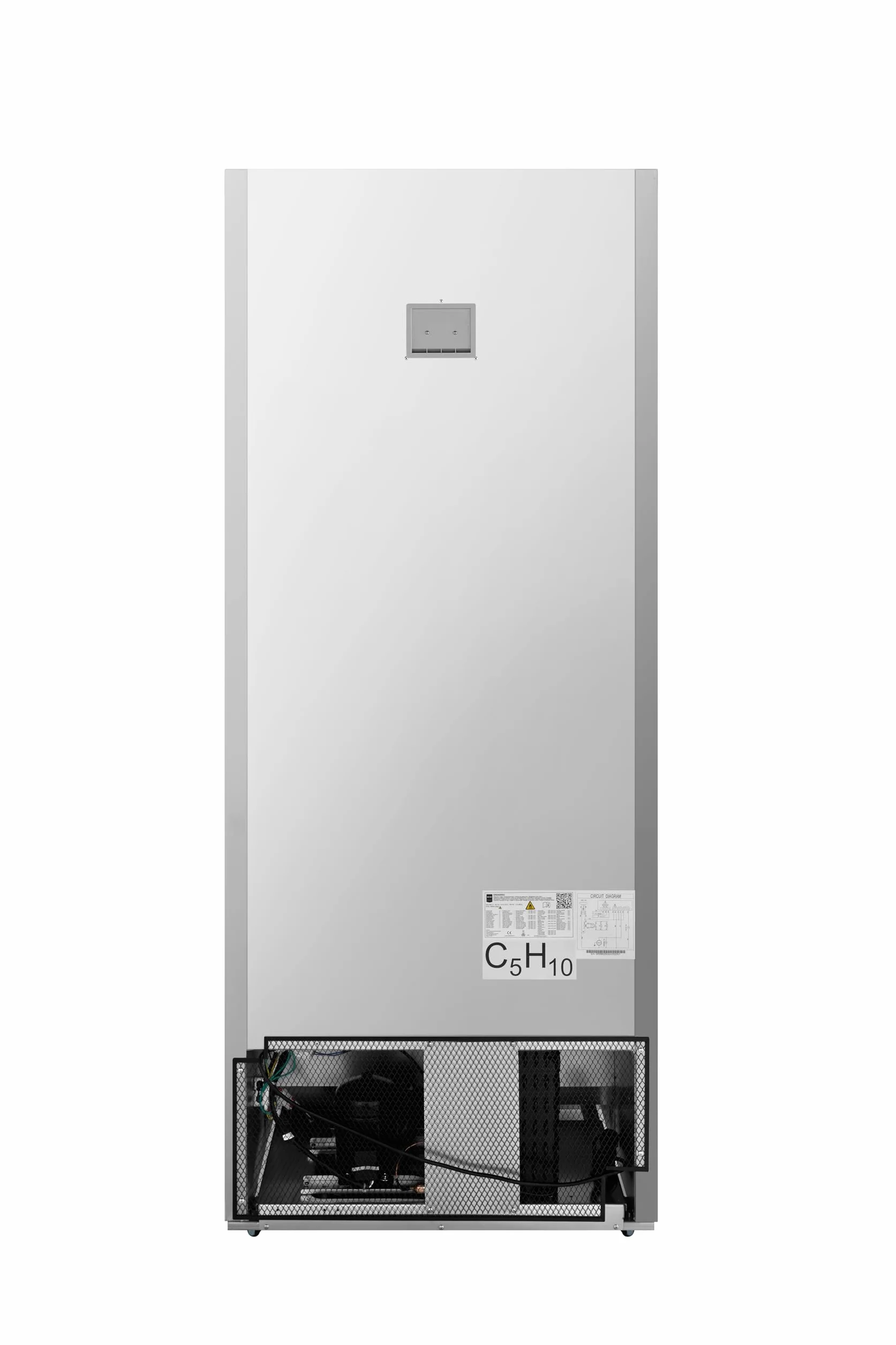 METRO Professional Glastürkühlschrank GRE6600SG, 380 L, 5 Einlegeböden, LED-Beleuchtung, mit Schloss, 2 Rollen, Silber