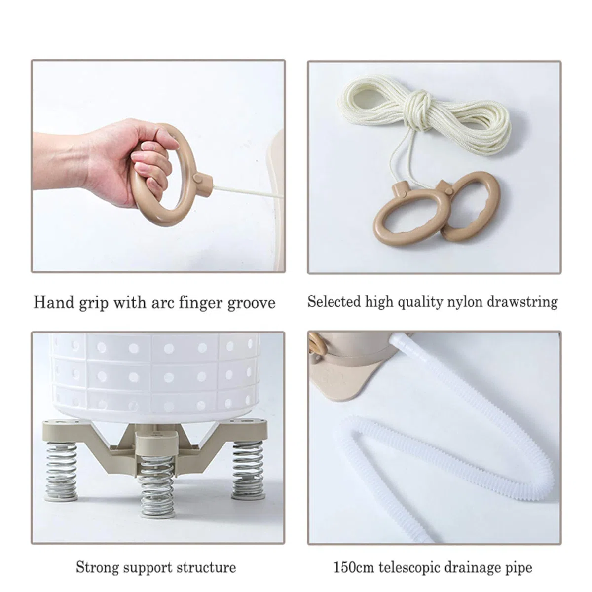 Manuelle Mini-Waschmaschine mit Handzug, nur Schleudertrockner, tragbare Öko-Wring-Kleidung, Kleiner Schleudertrockner, einfache Verwendung, geeignet für Camping-Apartments, Schlafsäle, blau