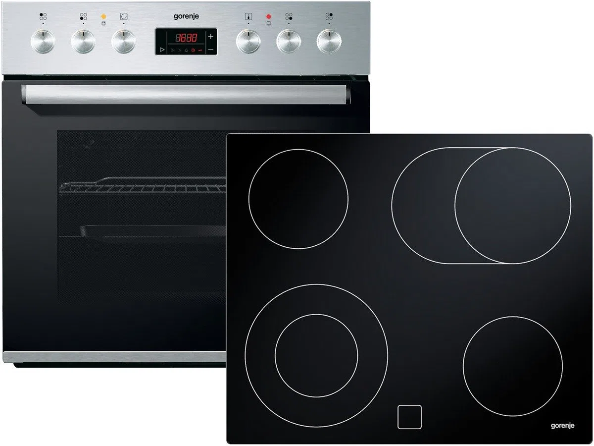 Gorenje DEHM-BC5306PXS620 Einbau-Herd-Kochfeld-Kombination / A / -20% / Kochfeld: Glaskeramik / inox / Homemade-Backmuffe mit bogenförmiger Ofenkuppel / integriertes Reinigungssystem: Hydrolyse - Aqua Clean