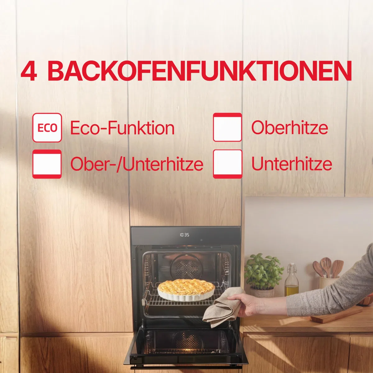 Amica Einbaubackofen 68 L 59,5x59,5x57,5 cm Steam Clean ABE 94110 S