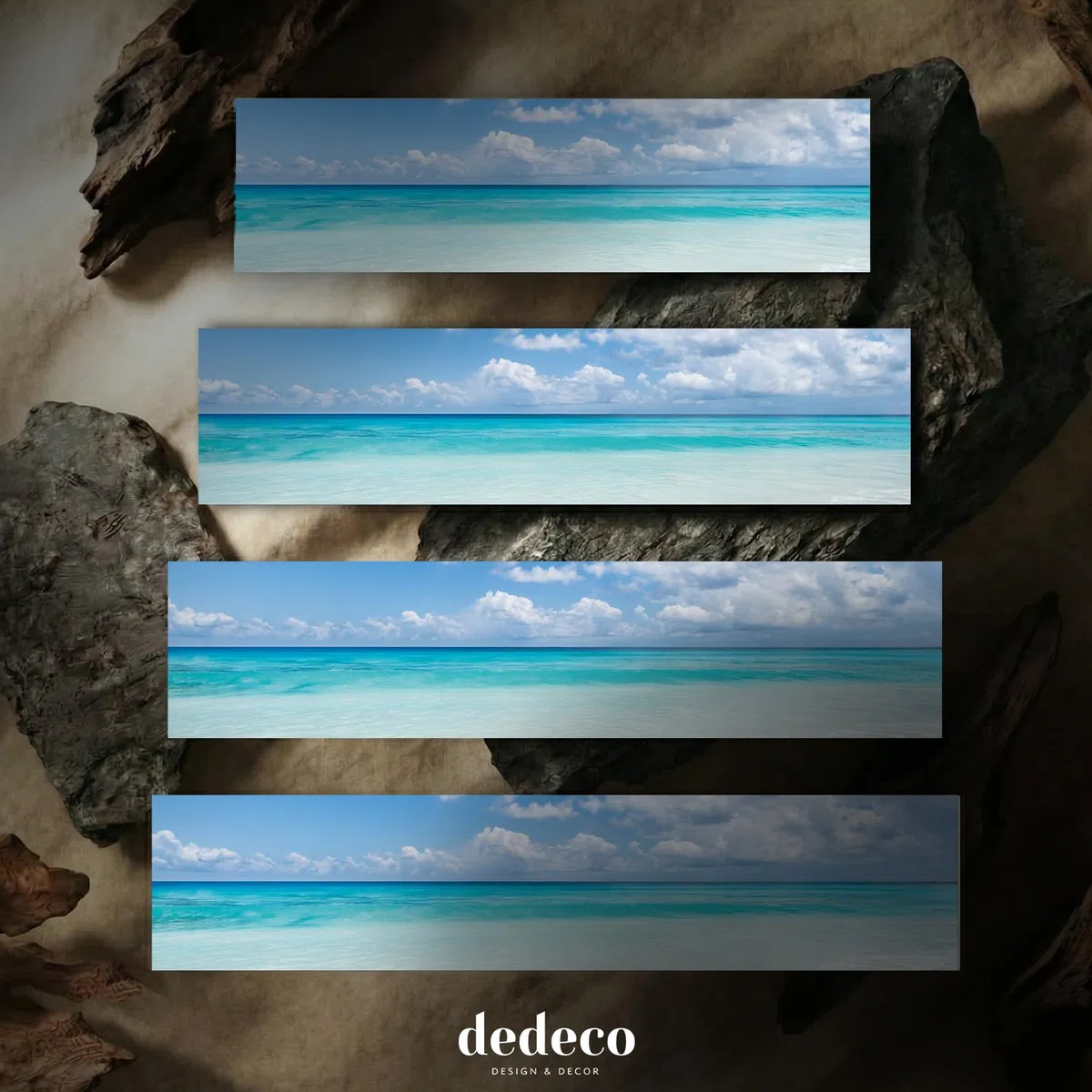 Dedeco Küchenrückwand 280x60 cm, Strand V3, 3mm Acrylglas – Spritzschutz Küche, Spüle & Herd, wasserfest, Glasoptik, Küchenfront, Wandverkleidung, Fliesenersatz, Fliesenspiegel