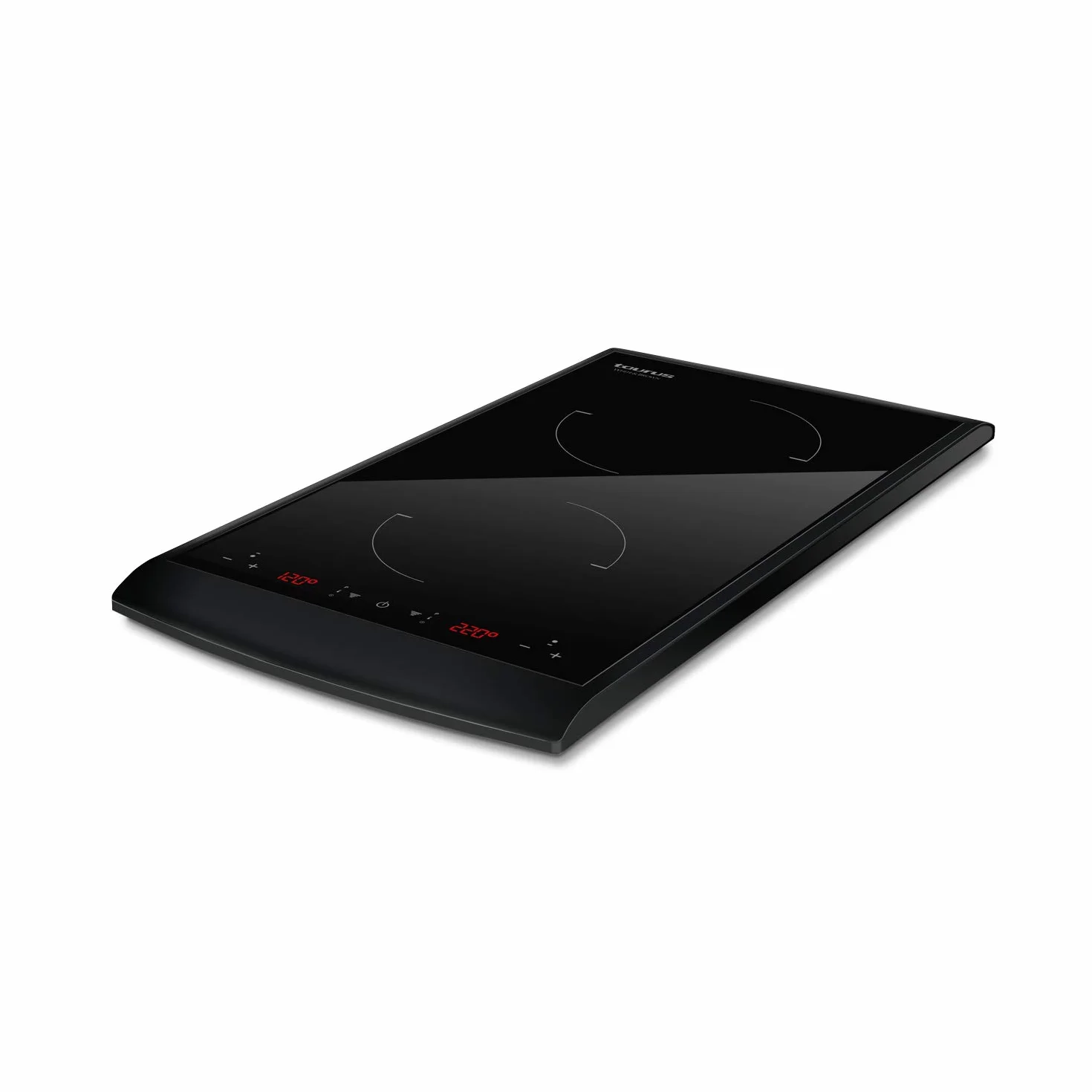 Taurus Darkfire Domino - Digitales Induktionskochfeld mit 2 Brennern, Durchmesser bis 17,5 cm, 10 Leistungsstufen, einstellbare Temperatur, Timer-Funktion, 2900 W, 600 x 310 x 71 mm.