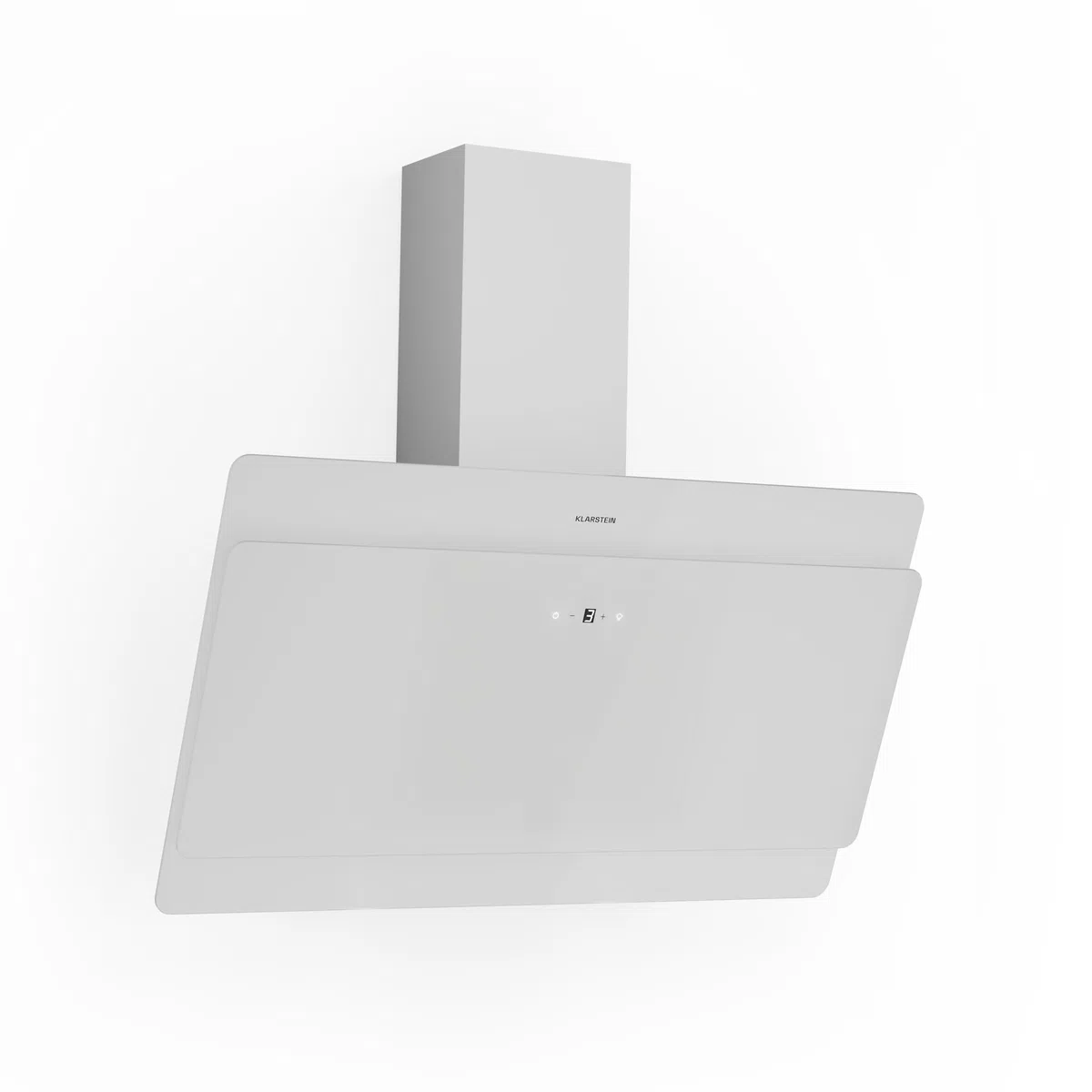 Klarstein Dunstabzugshaube, Abzugshaube Kopffrei, Leiser Dunstabzug, Dunstabzugshaube mit Filter, Wandhaube mit 3 Stufen, Dunstabzugshaube Abluft, Dunstabzugshaube 90 cm, 620 m³/h, 165 Watt, Weiß