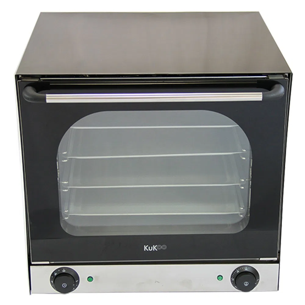 KuKoo 60cm Elektro Konvektionsofen Heißluftofen Backofen Ofen mit Heißluftfunktion und Innenbeleuchtung 59.5cm (l) x 57cm (h) x 59.5cm (b)