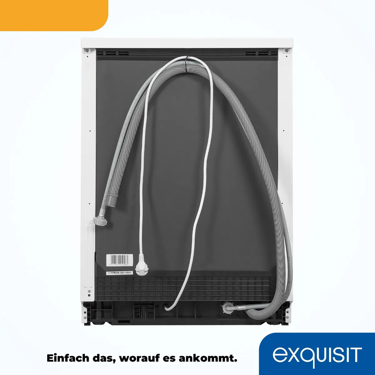 Exquisit Geschirrspüler GSP9112-030E Weiss | Spülmaschine 60 cm freistehend und unterbaufähig | Standgerät | 12 Maßgedecke | Weiß