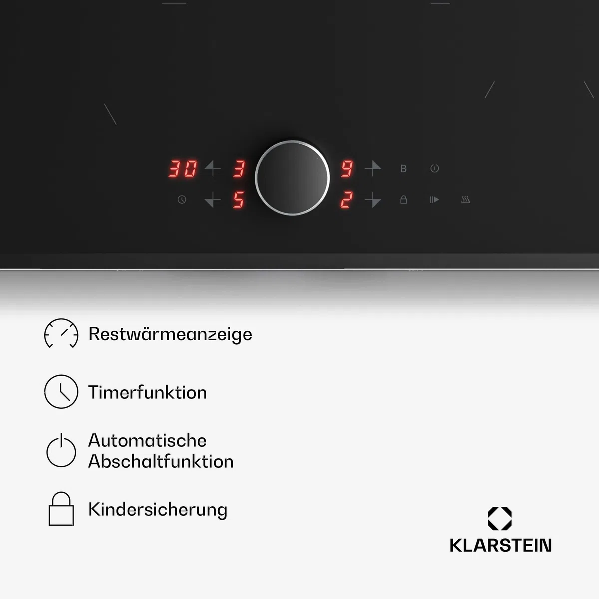 Klarstein Magnichef Induktionskochfeld - 4-Zonen, 8200W Boost, Magnetsteuerung, Timer & Kindersicherung, Restwärmeanzeige, Topferkennung, Aluminiumrahmen, 59cm Kochfeld Induktion