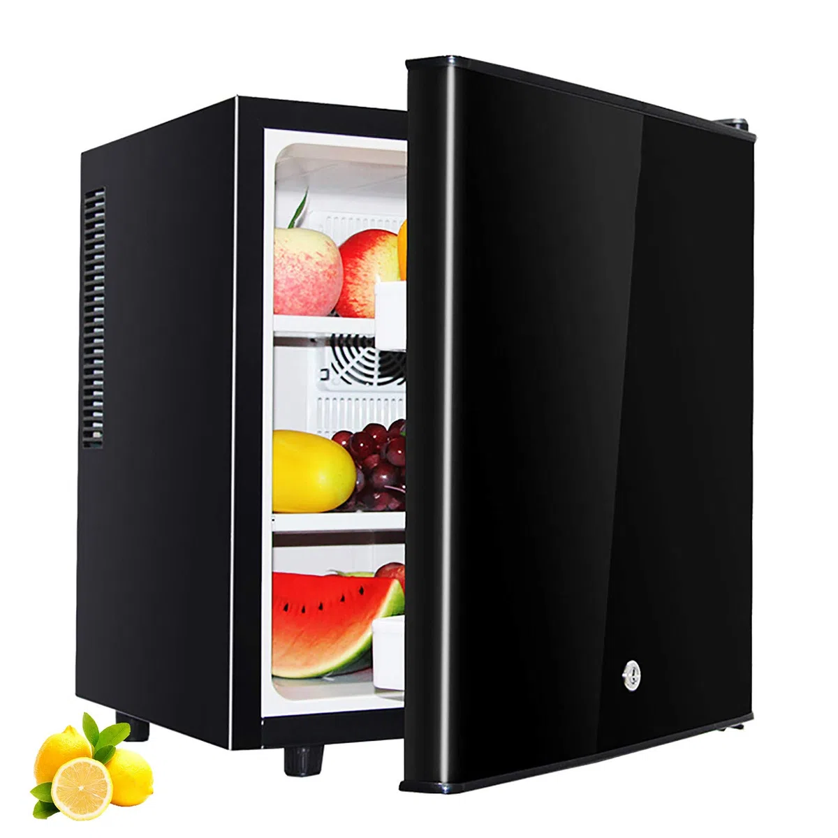 30L Mini-KüHlschräNke, Aufrecht Stehender KosmetikküHlschrank KüHlschrank Mit GroßEr KapazitäT, Led-Licht + Schloss & SchlüSsel, Energiesparend A +, FüR Zuhause, Hotel, SchlafsäLe, BüRo,B