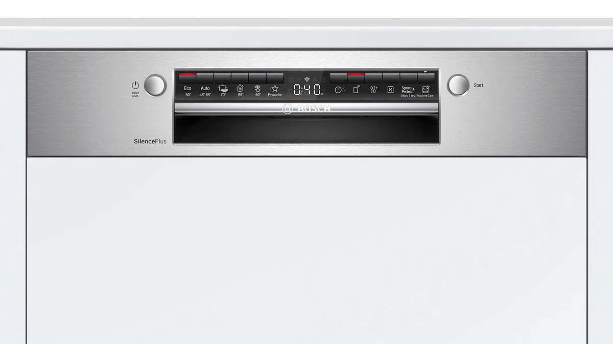 Bosch SMI4HTS35E Serie 4 Smarter Geschirrspüler integriert, 60 cm breit, Besteckkorb, Silence Programm besonders leise, Extra Trocknen auf Knopfdruck, AquaStop Schutz gegen Wasserschäden