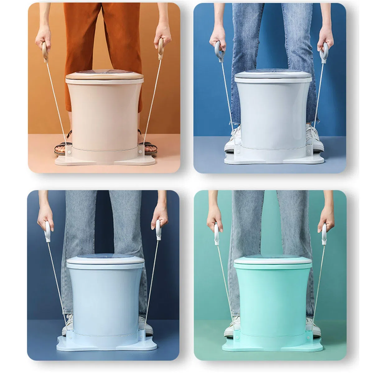Manuelle Mini-Waschmaschine mit Handzug, nur Schleudertrockner, tragbare Öko-Wring-Kleidung, Kleiner Schleudertrockner, einfache Verwendung, geeignet für Camping-Apartments, Schlafsäle, blau
